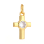 Wholesale Diy Making Pendants Religion Cross Baroque Charm 18k Gold Filled Charms Plated Sparkly Zircon Copper Jewelry