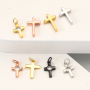 Wholesale Diy Making Pendants Religion Cross Baroque Charm 18k Gold Filled Charms Plated Sparkly Zircon Copper Jewelry