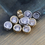 Gold and Silver Plated DIY 8 MM Round Pendant White Crystal Copper Charms for Sale