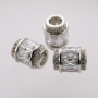 Gold and Silver Plated Crystal Square Zircon Copper Cylinder Bead Pendant for Jewelry Making