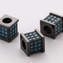 DIY Jewelry Accessories 7MM Turquoise Micro Pave Copper Square Beads Charm with Hole