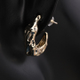 New Design Fashion Brass Earring Hot Sale Personality Hammer Plated Hoop Earrings Gold Charm Earrings Zircon Women's 6 Gram