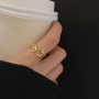 Ins Cold Wind Designs Matching Temperament Open Adjustable Jewelry Hollow Circle Micro Insert Crystal Ring