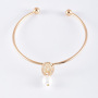 Handmade Woven Pearl Starfish Jewelry Multi Layers Gold Plated Shell Bracelet for Women