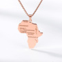 Gold-Plated Africa Map Hip-Hop Necklace Chain Jewelry  Popular Stainless Steel Necklace Accessories For Mens
