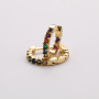 New Arrived Women Jewelry CZ Micro Insert Beautiful 18K Gold Plated Brass Hoop Huggie Earrings