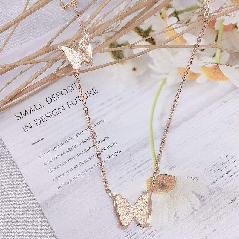 Fastness Gold and Silver Plated Stainless Steel Butterfly Charm Necklace