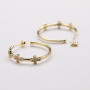 New 2021 Trendy Micro Insert Zirconia Gold Brass Design Charm Jewelry Circle Cross Hoop Earrings for Women and Girl