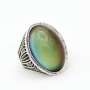 Magic Engraved Creative Women Gift Safe Zinc Alloy 18X25MM Color Change Mood Stone Ring