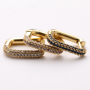New Arrival Gold Plated Earrings Amethyst Saphire Crystal Zircon Micro Pave Earring