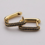 New Arrival Gold Plated Earrings Amethyst Saphire Crystal Zircon Micro Pave Earring