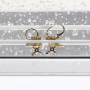 Trendy Designer Gold Plated Korean Micro Insert Zirconia Zircon Crosses Earrings for Women and Girl
