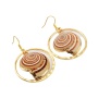2021 Custom Women Fashion Accessories Gold Plated Round Drop Ear Ring Snail Shell Jewellery Dangle Earrings