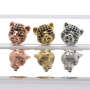 New Arrivals Original Design CZ Micro Insert Leopard Head Animals Bead Charm For Women