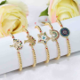 2021 Custom Fashion 18K Gold Plated Tree Heart Pendant Charm Bracelet Jewelry Diamond Zircon Adjustable Tree Bracelets Bangles