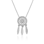 New Style Fashion CZ  Pave Brass Dreamcatcher Pendant Chain Necklace For Women's