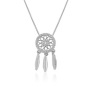 New Style Fashion CZ  Pave Brass Dreamcatcher Pendant Chain Necklace For Women's