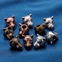 Wholesale Fashion Accessory Antique Silver Brass Copper Zircon DIY Tirger Heart Beads for Jewelry Bracelet Necklace Making