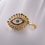 Fashion Luxury Jewelry Gold Plated Zircon Devil Eye Rings Copper Colourful Gemstones Open Ring For Lady Party New Arrival 2021