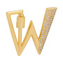 Hot Sale Crystal CZ Zircon Micro Pave Alphabet Letter Carabiner Clasp Pendant for Necklace