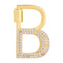 Hot Sale Crystal CZ Zircon Micro Pave Alphabet Letter Carabiner Clasp Pendant for Necklace