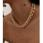 Hip Hop Style Geometric Thread Splicing Necklace Jewelry Thick Gold Twist Cuban Link Chain Necklace For Women
