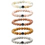 Hot Selling Wholesale Custom 8mm Magnet Charm Beads Stretch Natural Stone Lava Bead Bracelet For Women