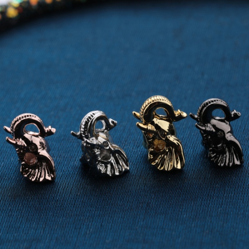 Custom Wholesale Fashion Accessory Gold Plated Copper Elephant Design DIY Beads for Jewelry Bracelet Necklace Keychain Making