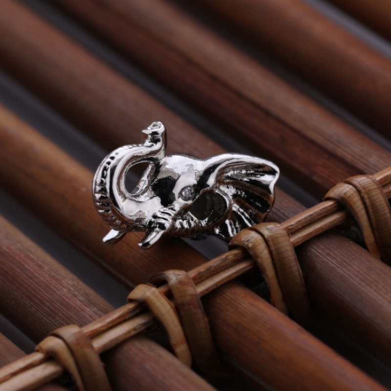 Custom Wholesale Fashion Accessory Gold Plated Copper Elephant Design DIY Beads for Jewelry Bracelet Necklace Keychain Making
