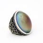 Trendy Custom Big Gemstone Crystal Stone Jewelry Color Change Magic Mood Rings for Men and Women