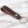 Black and Brown Retro Genuine Leather Gold Ring Keychain