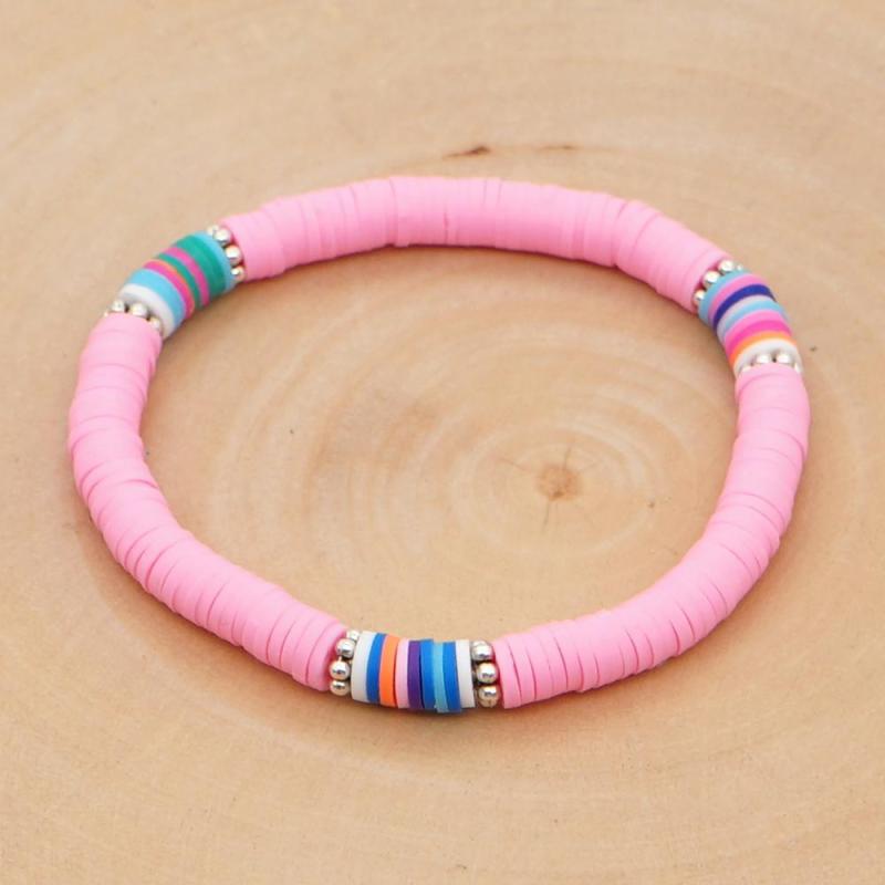 Popular  Women 2021 Fashion Jewelry Polymer Clay Bracelet Disc Beads Bracelets Summer Beach Bracelet