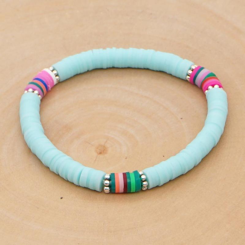 Popular  Women 2021 Fashion Jewelry Polymer Clay Bracelet Disc Beads Bracelets Summer Beach Bracelet