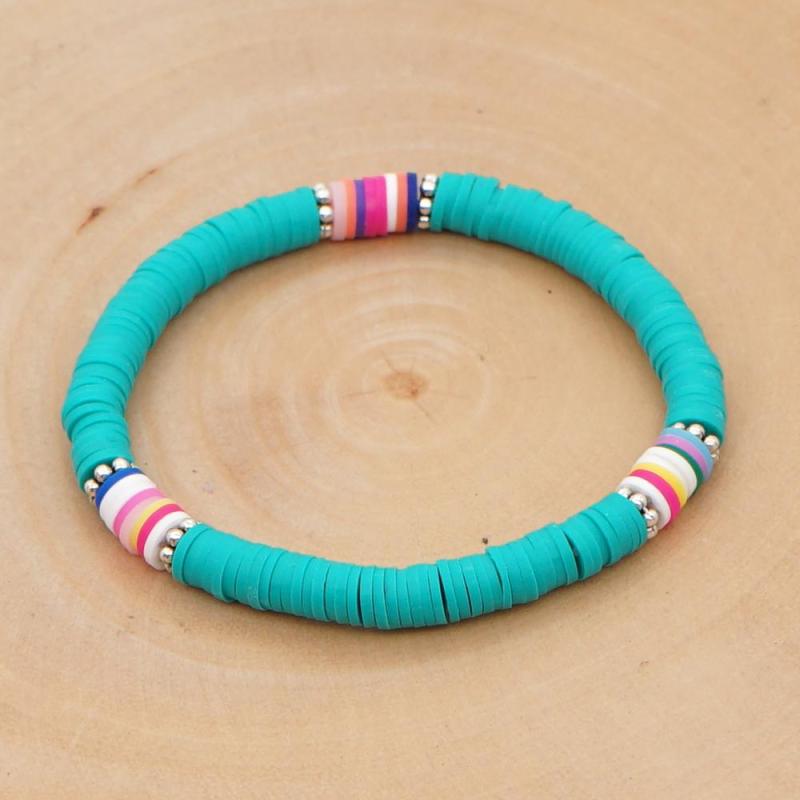Popular  Women 2021 Fashion Jewelry Polymer Clay Bracelet Disc Beads Bracelets Summer Beach Bracelet