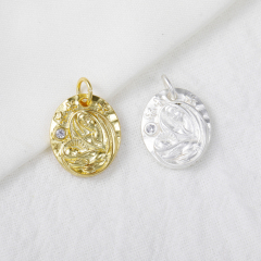 Gold Plated Necklace Pendants Colorful Simple Designer Virgin Mary Charms for Jewelry Making