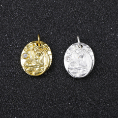 Gold Plated Necklace Pendants Colorful Simple Designer Virgin Mary Charms for Jewelry Making