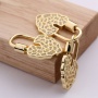 Clear CZ Micro Pave Leaf Lock Screw Clasp Carabiner Gold Plated Leaf Pendant for Necklace Jewelry Making