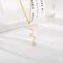 Lates Fashion Snake Style Necklace Chain with Zircon Pendant Necklace Jewelry Stainless Steel for Ladies Charm Necklaces 1pc/opp