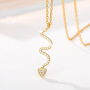 Lates Fashion Snake Style Necklace Chain with Zircon Pendant Necklace Jewelry Stainless Steel for Ladies Charm Necklaces 1pc/opp