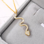 Lates Fashion Snake Style Necklace Chain with Zircon Pendant Necklace Jewelry Stainless Steel for Ladies Charm Necklaces 1pc/opp