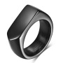Minimalism Engrave New Trendy Jewelry Stainless Steel Black Gold Custom Logo Ring for Men Women