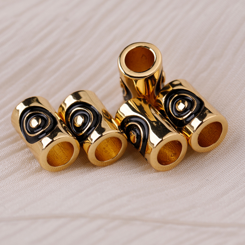 Black oil macroporous tube bead spacer 9.5*6*4mm copper fittings