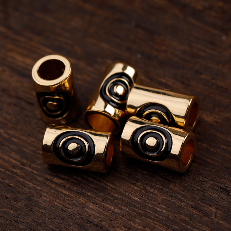 Black oil macroporous tube bead spacer 9.5*6*4mm copper fittings