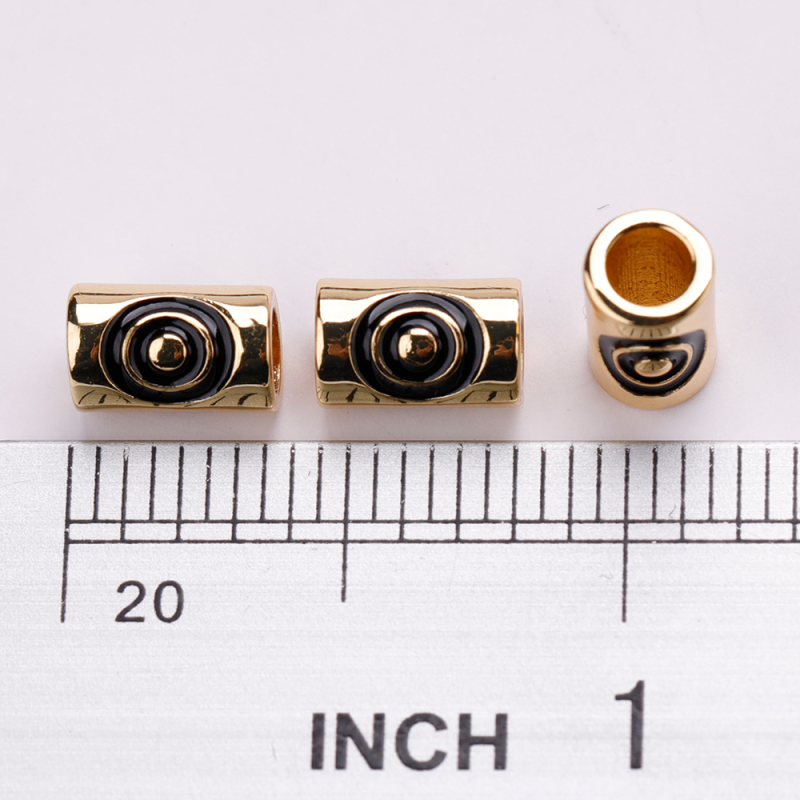 Black oil macroporous tube bead spacer 9.5*6*4mm copper fittings