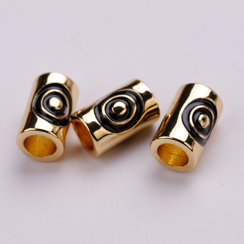 Black oil macroporous tube bead spacer 9.5*6*4mm copper fittings