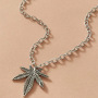 Hip Hop Cool Design Street Boy Jewelry Retro Silver Plated Maple Leaves Pendant Necklace For Men