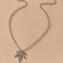 Hip Hop Cool Design Street Boy Jewelry Retro Silver Plated Maple Leaves Pendant Necklace For Men