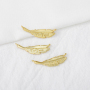 Micro Insert Zirconia Trendy Necklace Feather Engraved Jewelry Pendants Charms for Jewelry Making