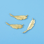 Micro Insert Zirconia Trendy Necklace Feather Engraved Jewelry Pendants Charms for Jewelry Making