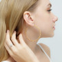 Ins Style Women Accessories Jewelry Luxury Gold Plated Drop Long Big Circle Hoop Earrings